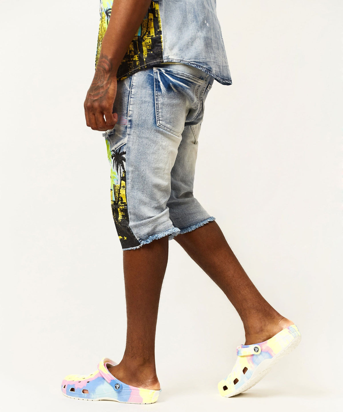 Wavy Denim Shorts | Reason Clothing Essential