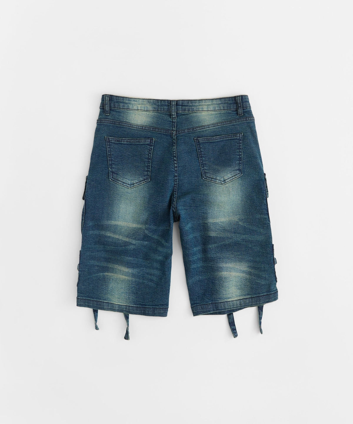 Buckle Strap Denim Shorts - Dark Blue | Reason Clothing Best Seller