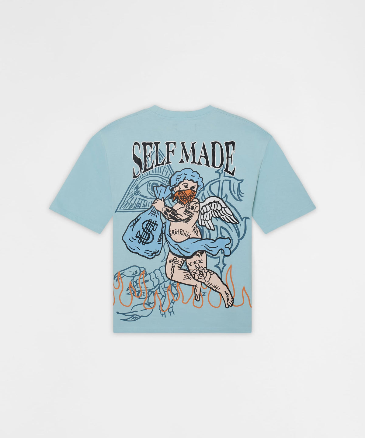 Plus Size Self Made Embroidered Short Sleeve Tee - Light Blue | Reason Clothing Customer Favorite