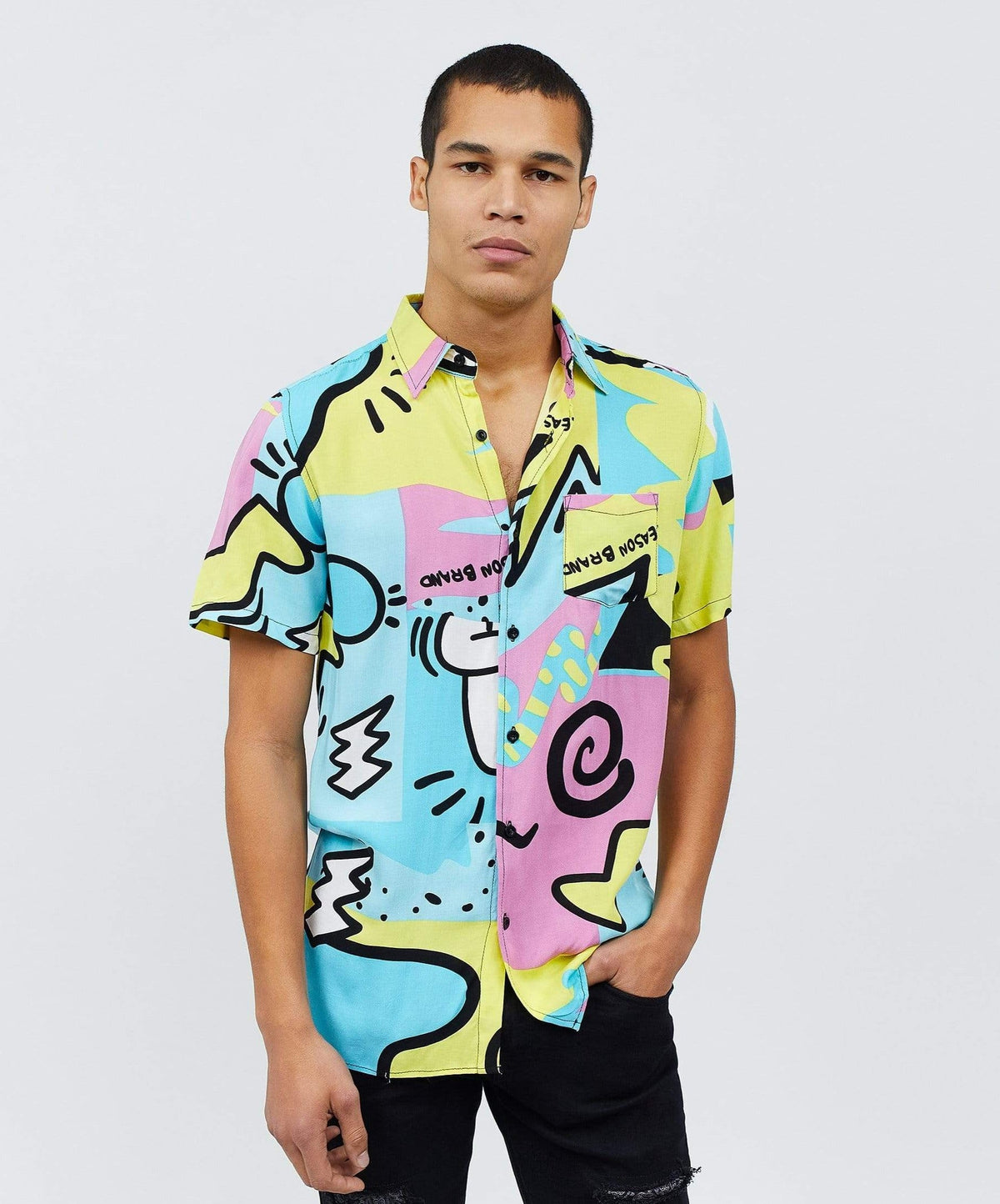 Fantasy Colorful Print Short Sleeve Shirt | Reason Clothing Latest