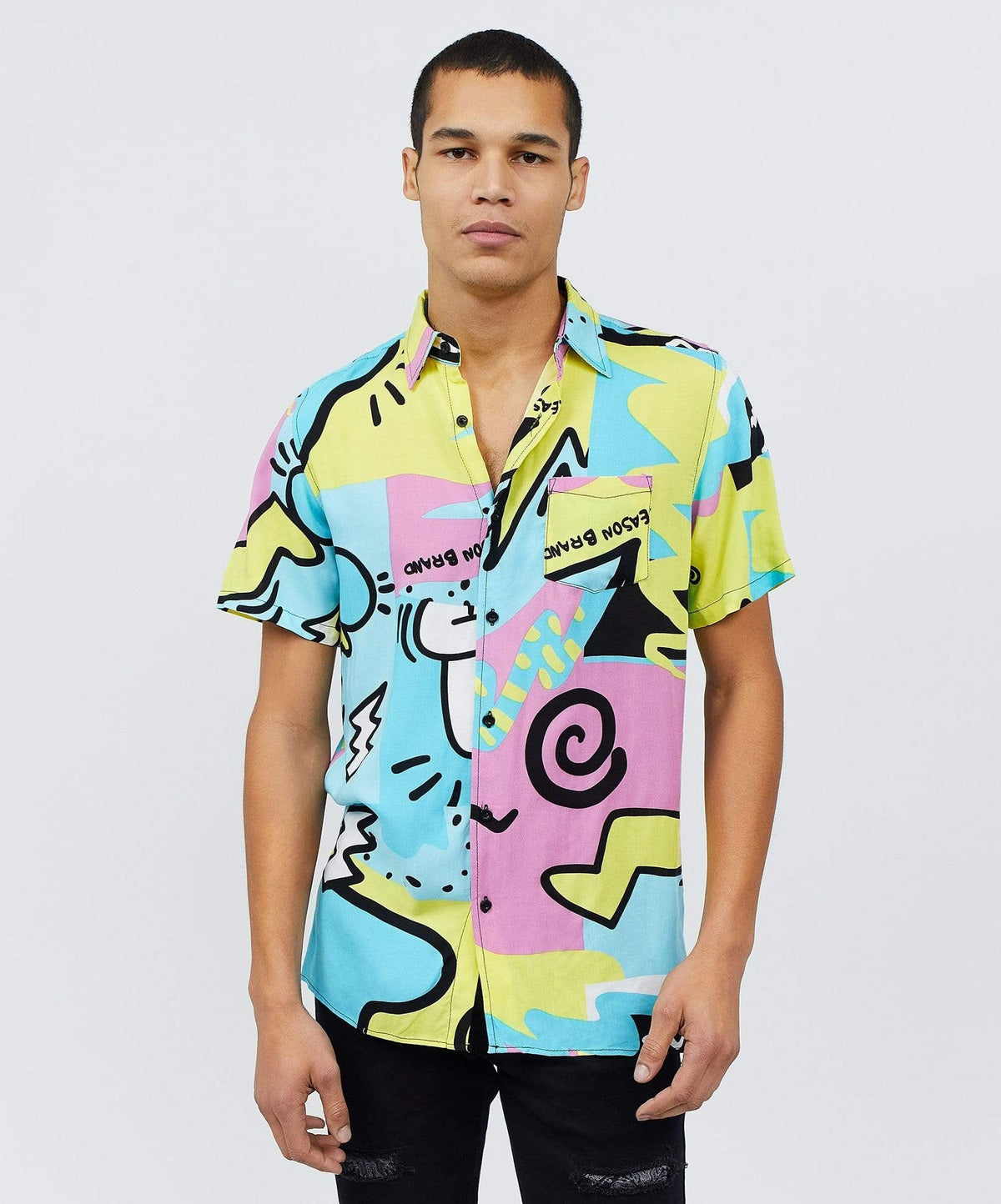 Fantasy Colorful Print Short Sleeve Shirt | Reason Clothing Latest