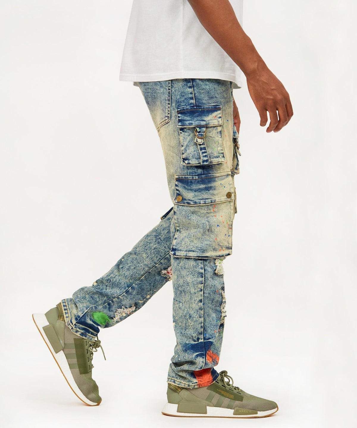 Radical Paint Splatter Patch Jeans | Reason Clothing Special Offer
