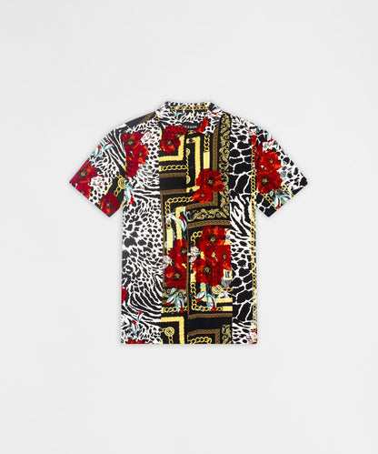Floral & Chains Woven Shirt - Red | Reason Clothing Best Seller