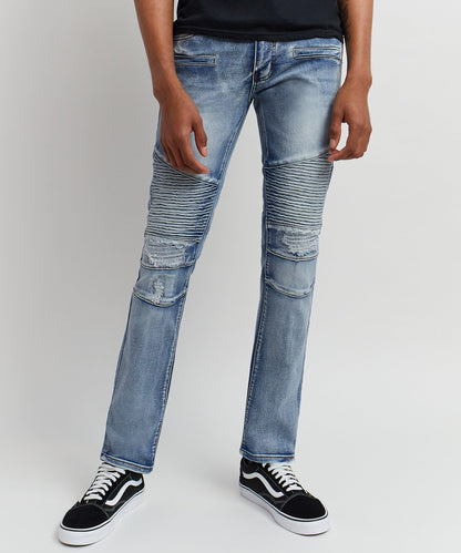 Hudson Washed Moto Jeans | Reason Clothing Signature