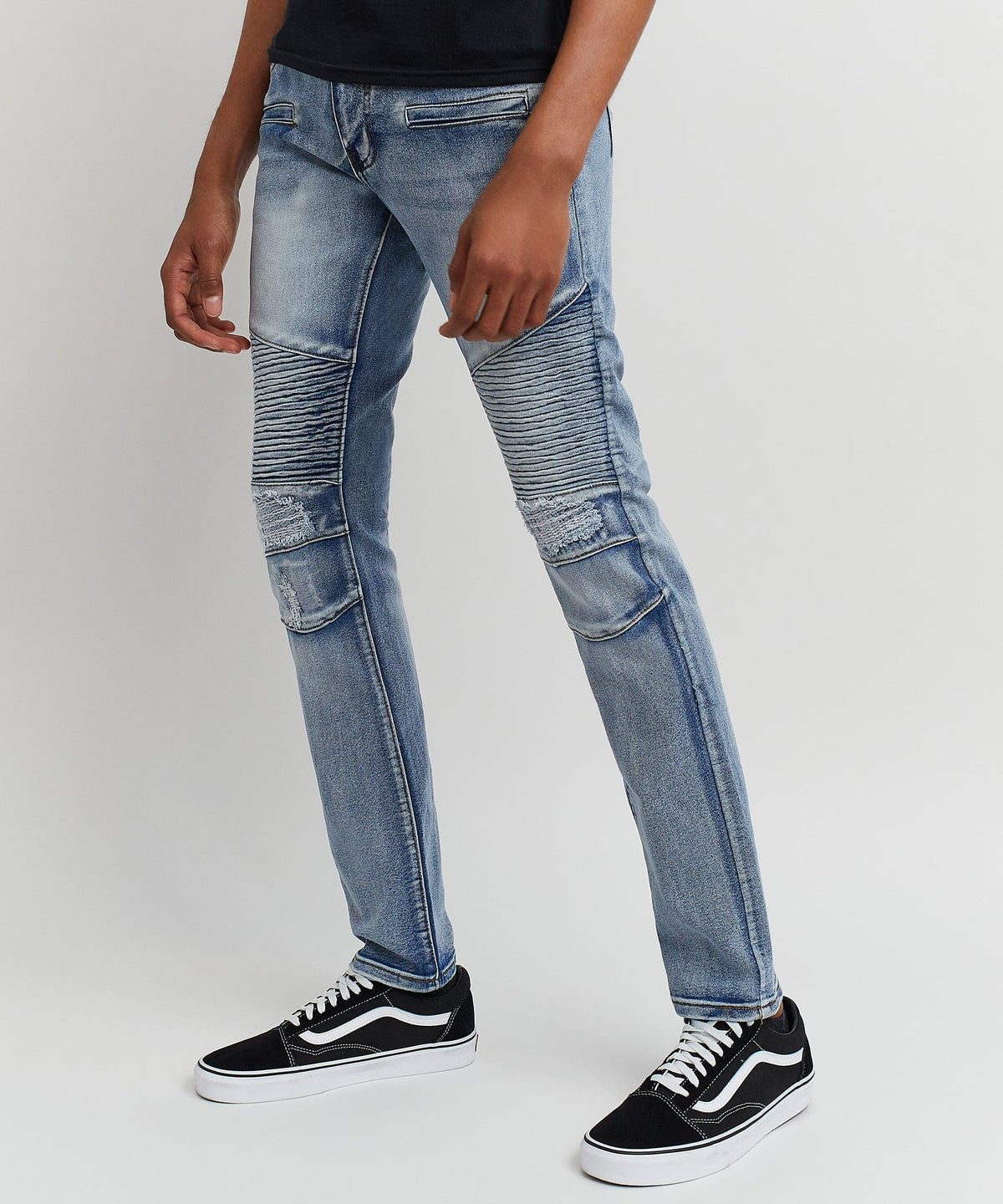 Hudson Washed Moto Jeans | Reason Clothing Signature