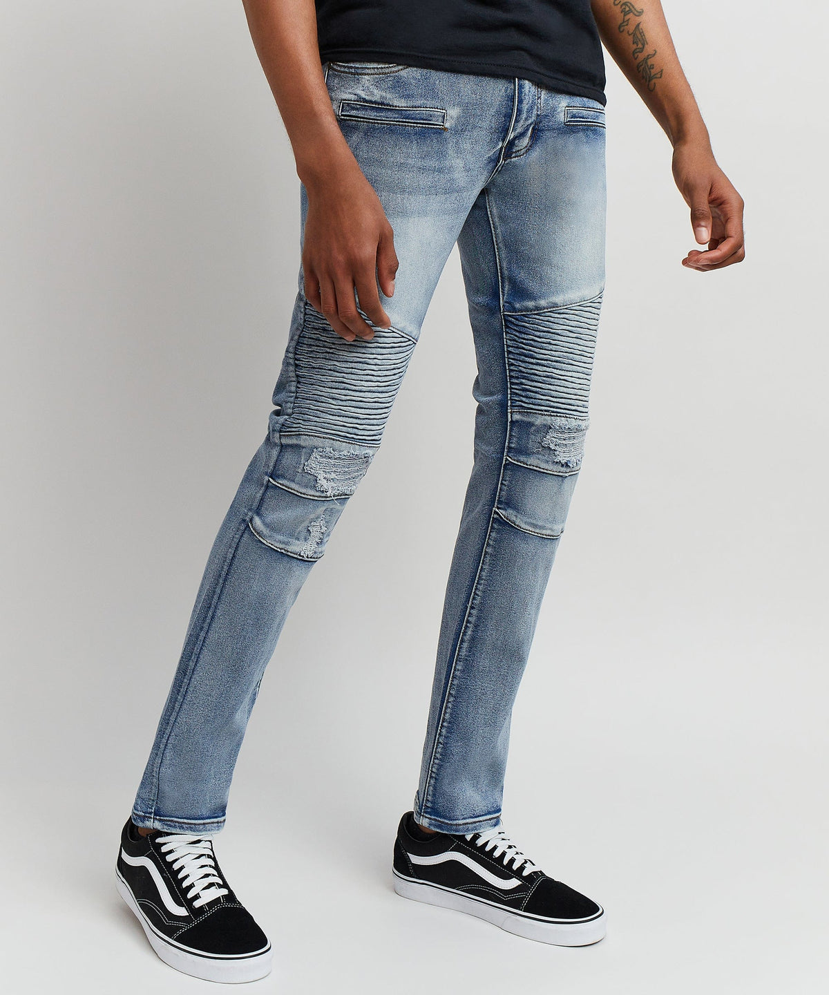 Hudson Washed Moto Jeans | Reason Clothing Signature