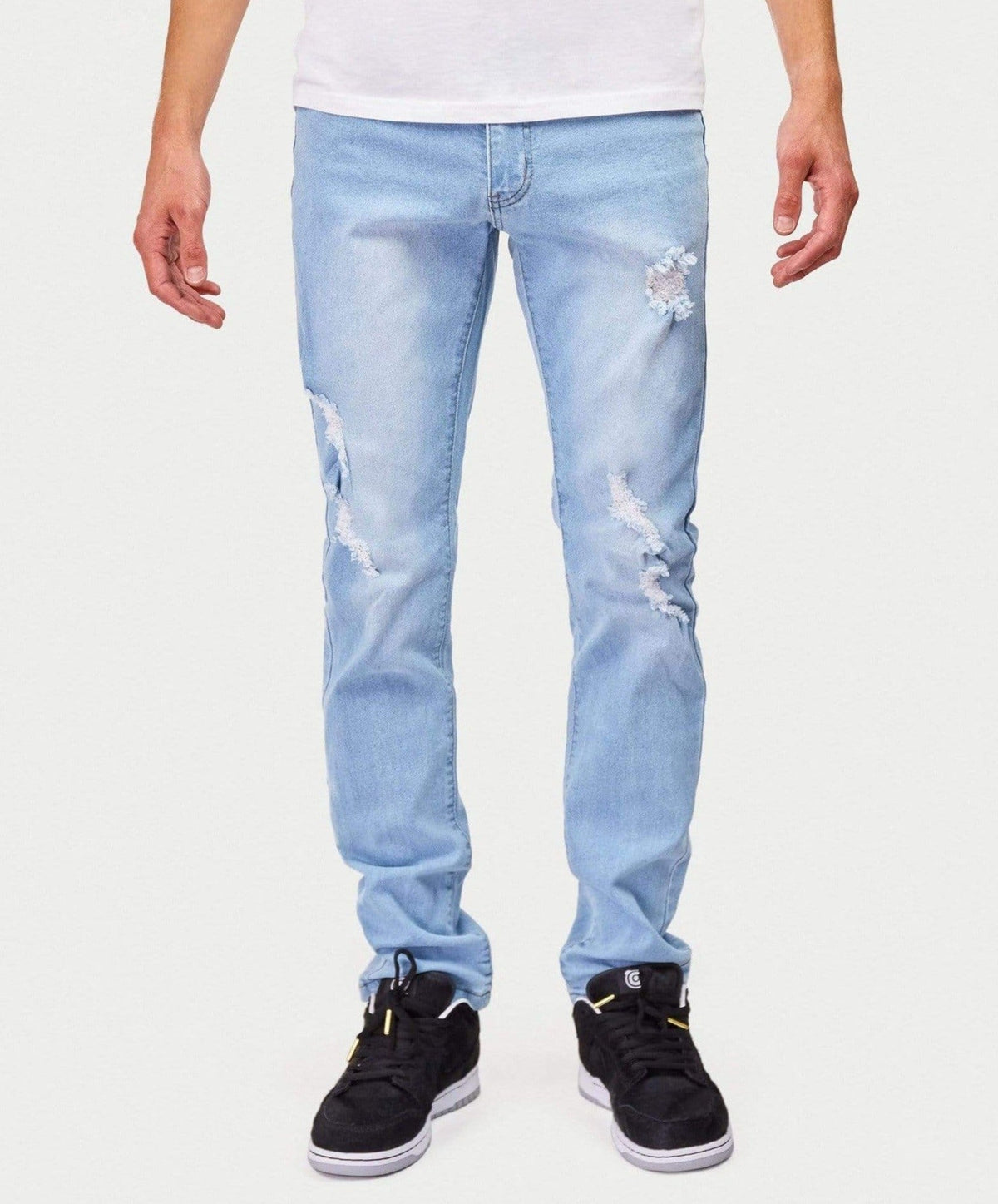 Elevate Light Wash Destroyed Jeans | Reason Clothing Customer Favorite