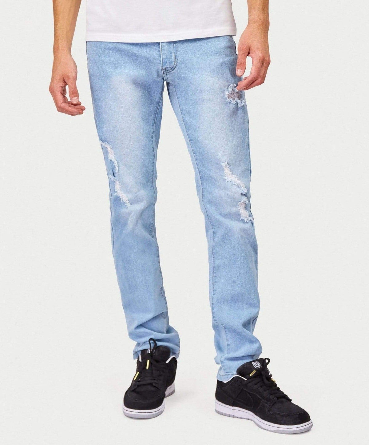 Elevate Light Wash Destroyed Jeans | Reason Clothing Customer Favorite