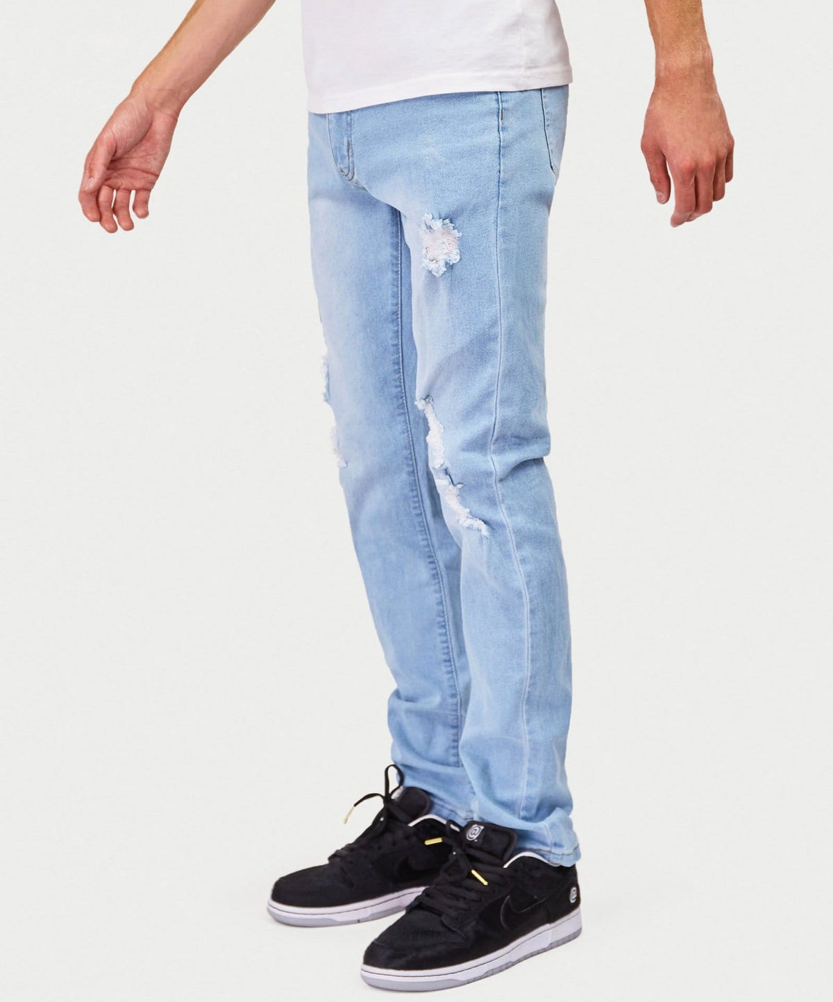 Elevate Light Wash Destroyed Jeans | Reason Clothing Customer Favorite