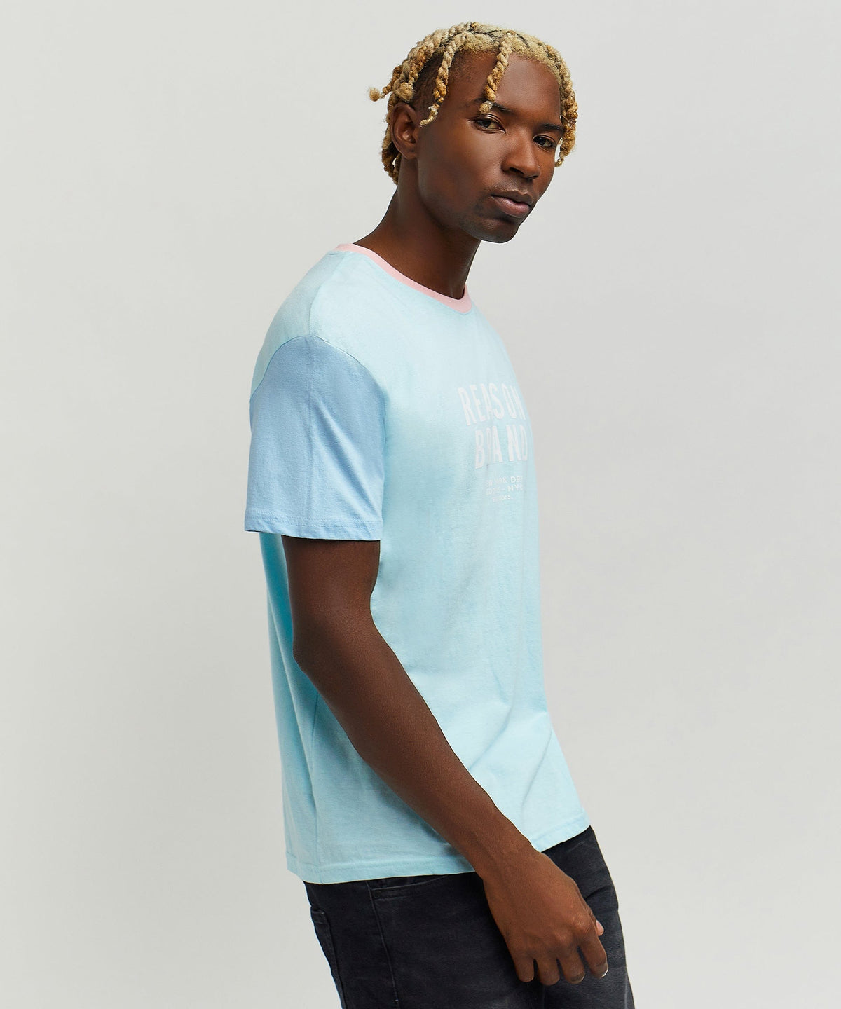 Peter Pastel Color Block Logo Tee | Reason Clothing Discount