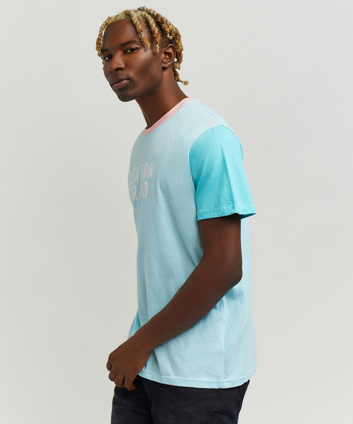 Peter Pastel Color Block Logo Tee | Reason Clothing Discount