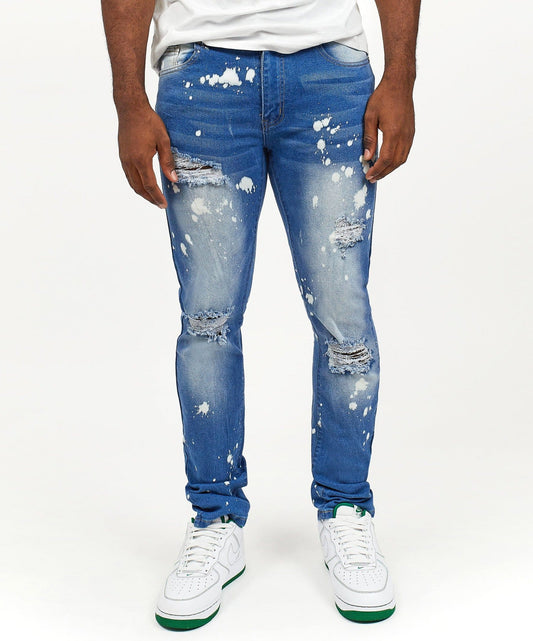 John Light Wash Paint Splatter Jeans | Reason Clothing Deals