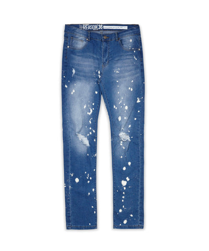 John Light Wash Paint Splatter Jeans | Reason Clothing Deals