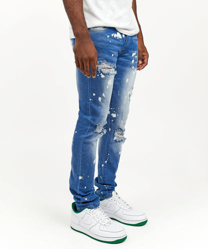 John Light Wash Paint Splatter Jeans | Reason Clothing Deals