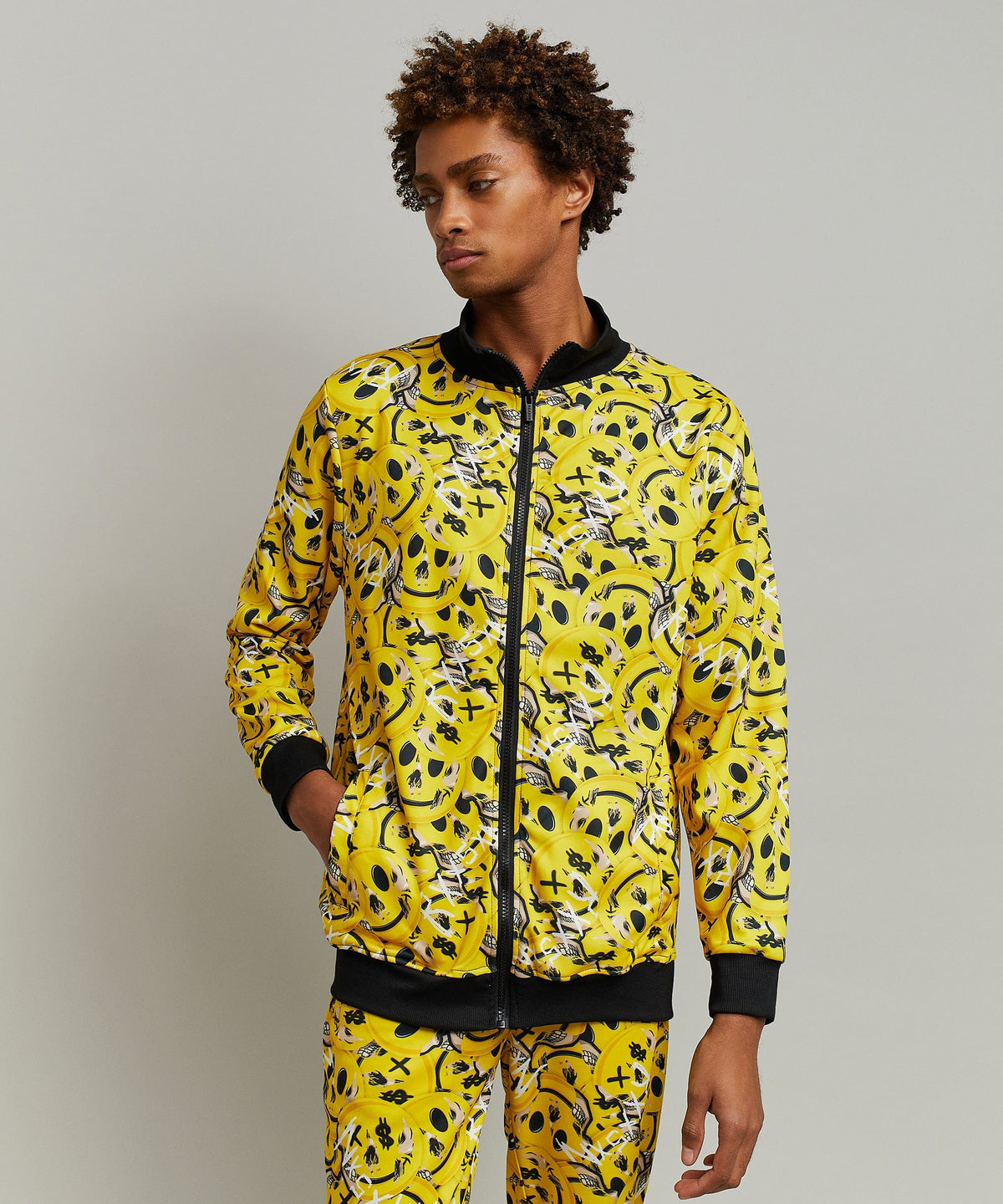 Skelly Smile Allover Print Track Jacket | Reason Clothing Deals