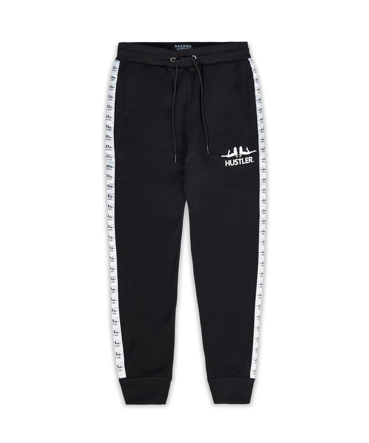 Hustler Side Stripe Logo Jogger - Black 003 Is Live | Reason Clothing Discount