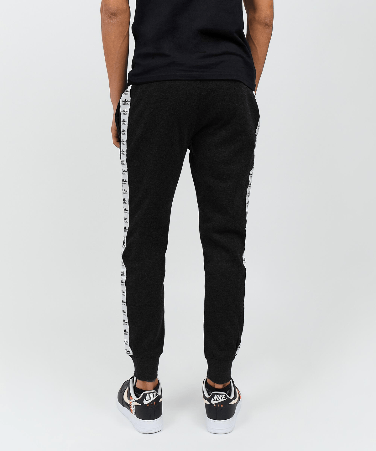 Hustler Side Stripe Logo Jogger - Black 003 Is Live | Reason Clothing Discount