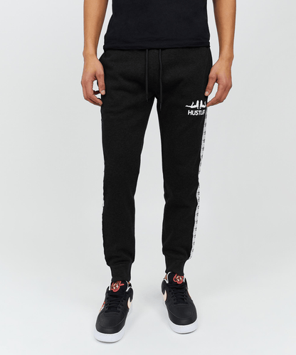 Hustler Side Stripe Logo Jogger - Black 003 Is Live | Reason Clothing Discount