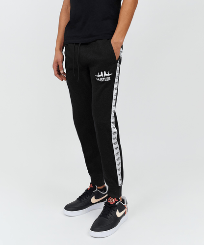 Hustler Side Stripe Logo Jogger - Black 003 Is Live | Reason Clothing Discount