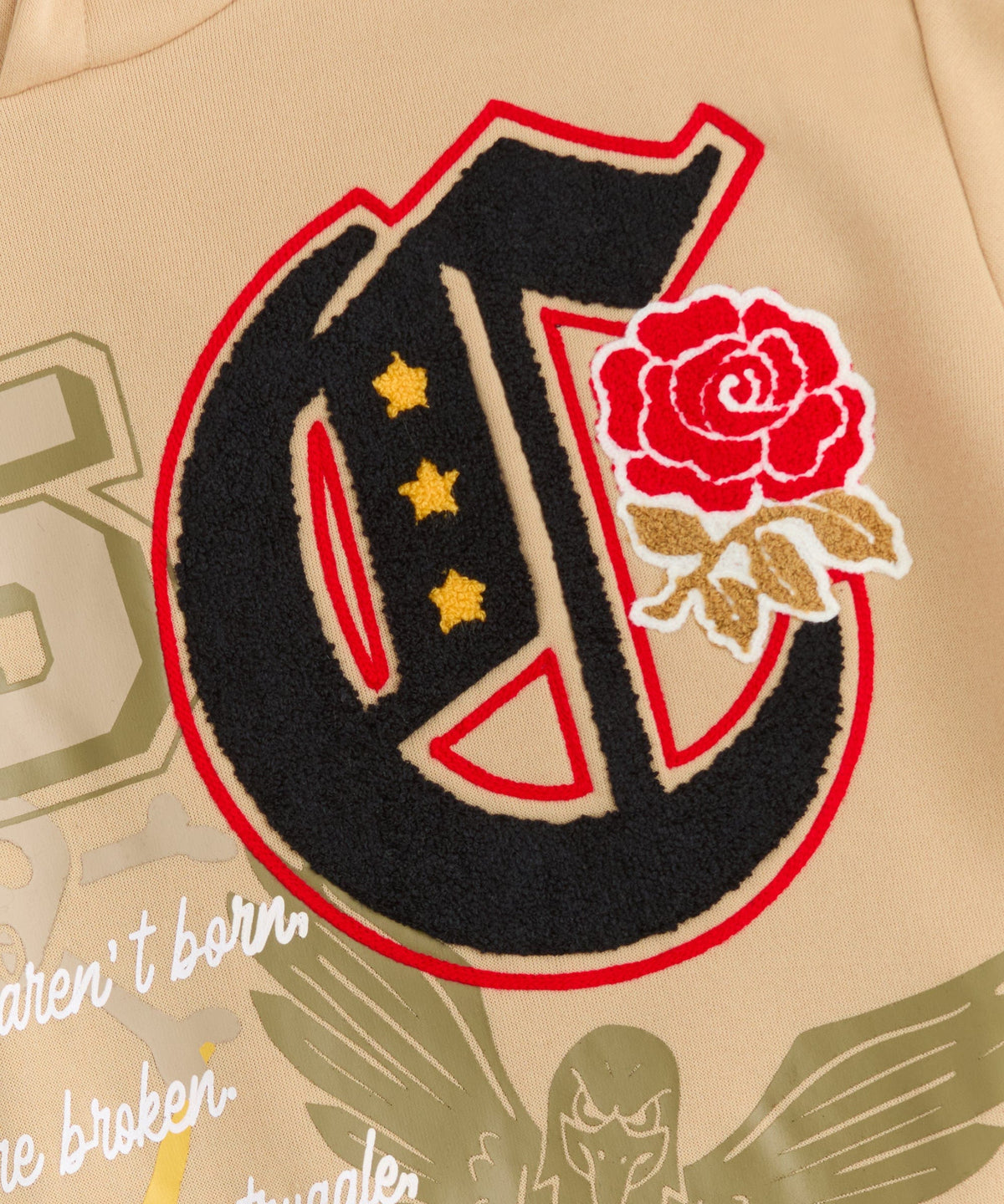 Champion Chenille Embroidered Long Sleeve Hoodie - Khaki | Reason Clothing Best Price