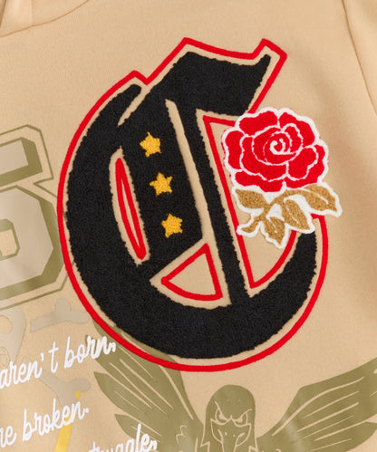 Champion Chenille Embroidered Long Sleeve Hoodie - Khaki | Reason Clothing Best Price