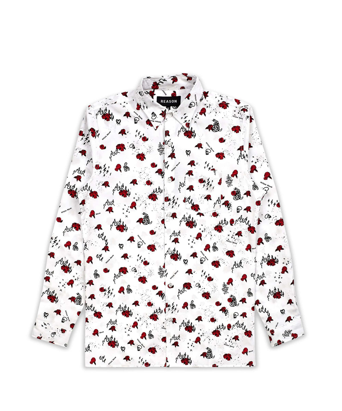 Skulls & Roses Long Sleeve Oxford Short | Reason Clothing Premium