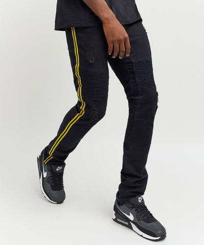 Dunning Side Stripe Moto Jeans | Reason Clothing Exclusive