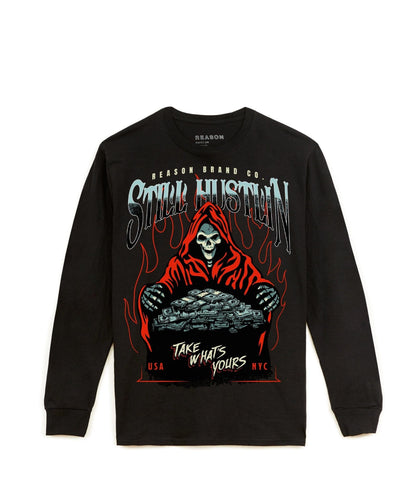 Still Hustlin Long Sleeve Tee | Reason Clothing Popular