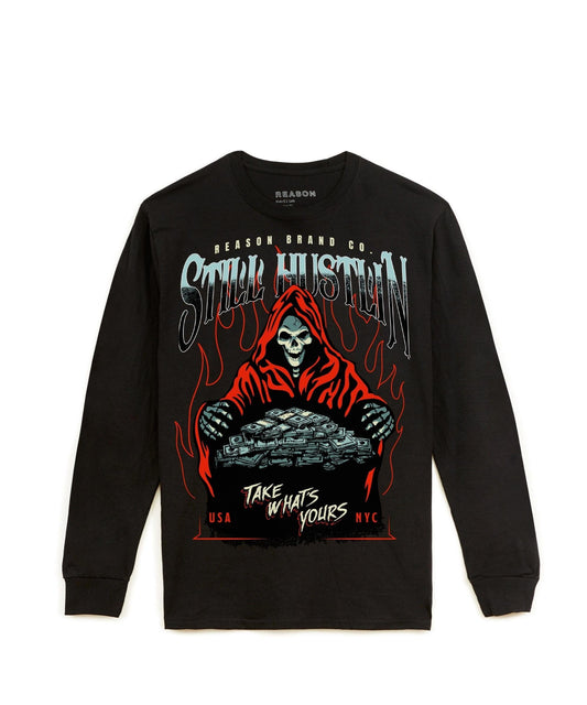 Still Hustlin Long Sleeve Tee | Reason Clothing Popular