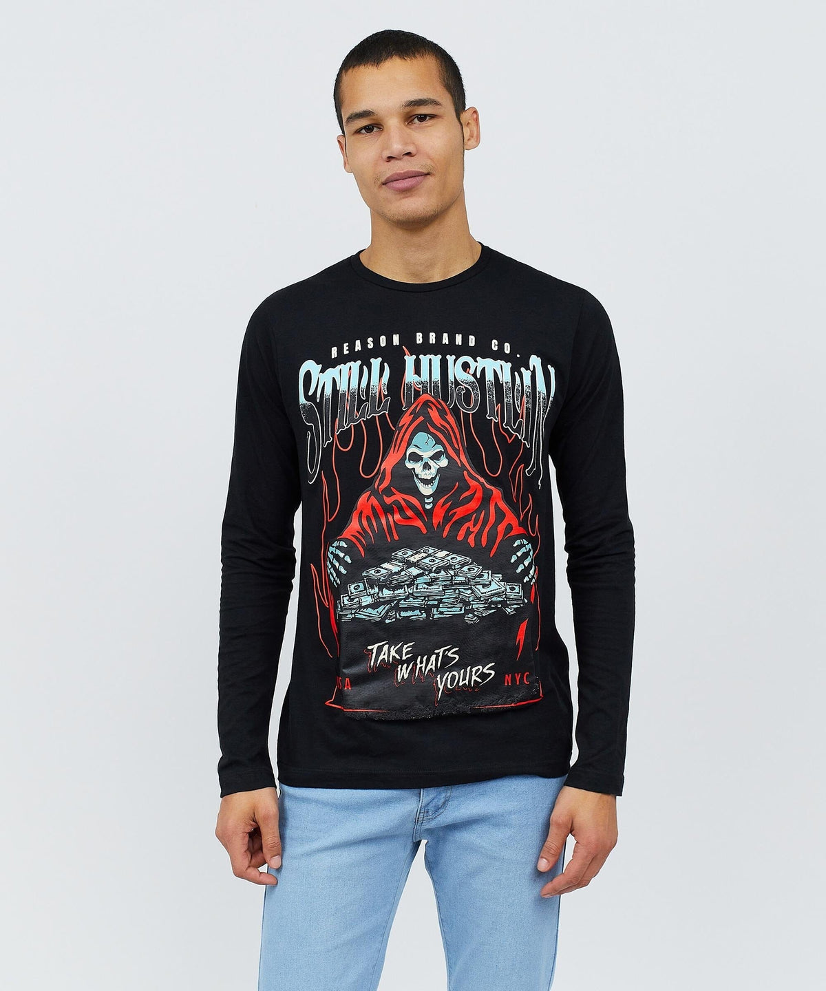 Still Hustlin Long Sleeve Tee | Reason Clothing Popular