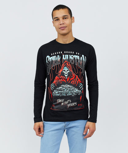 Still Hustlin Long Sleeve Tee | Reason Clothing Popular