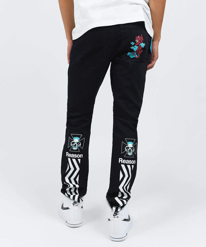 Cloud Graphic Print Slim Jeans | Reason Clothing Essential