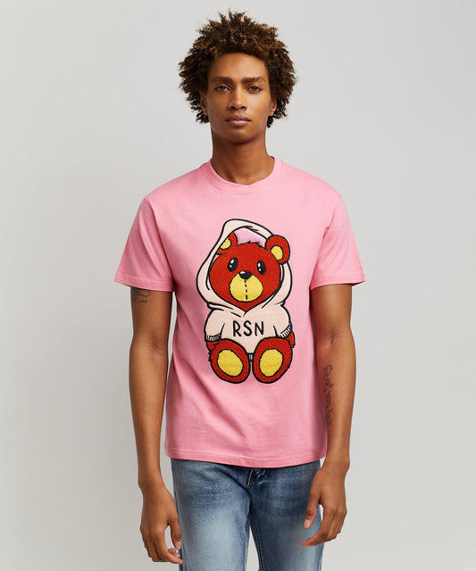 Money Bear Chenille Patch Pink Tee | Reason Clothing Everyday