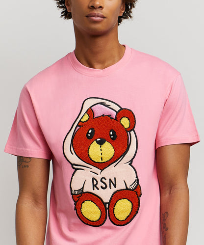 Money Bear Chenille Patch Pink Tee | Reason Clothing Everyday
