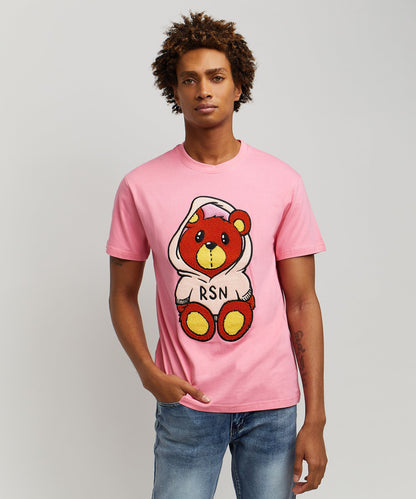 Money Bear Chenille Patch Pink Tee | Reason Clothing Everyday