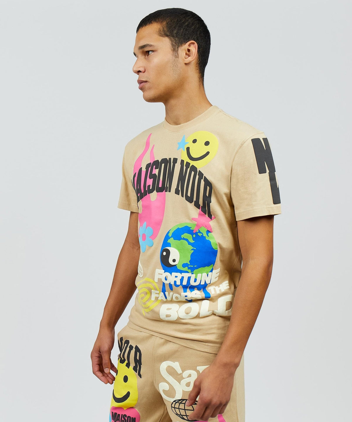 Say Less Puff Print Tee - Khaki | Reason Clothing Latest