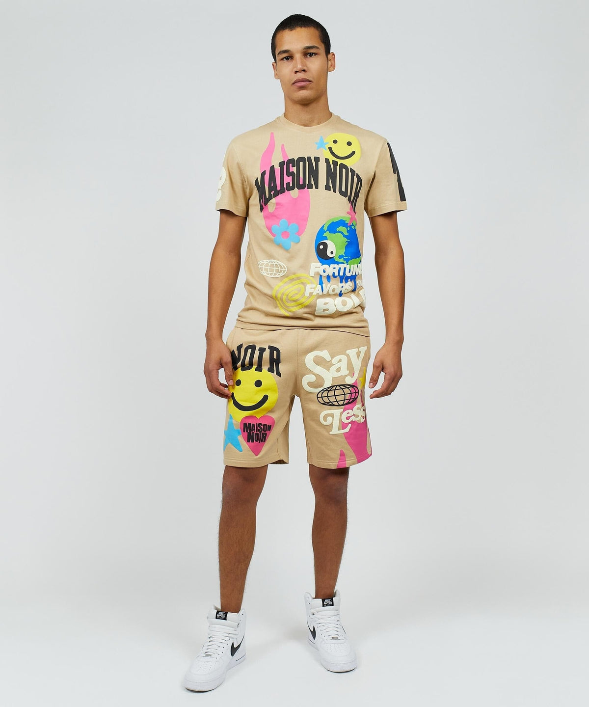 Say Less Puff Print Tee - Khaki | Reason Clothing Latest