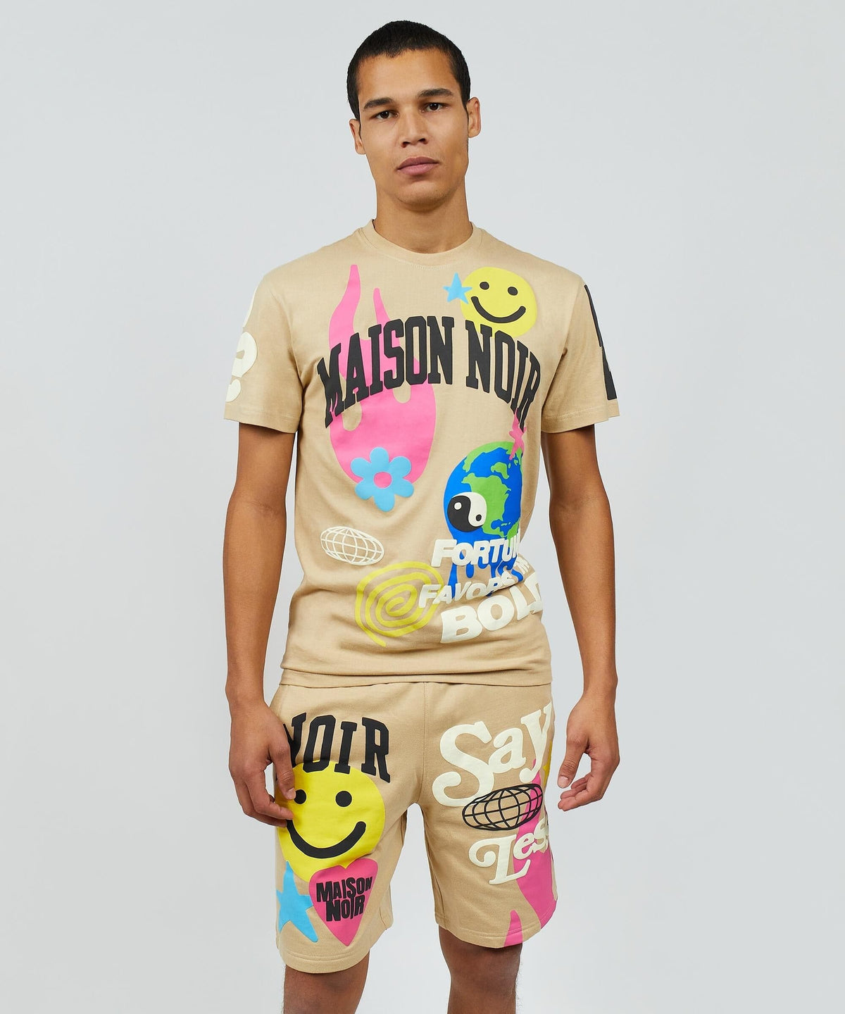 Say Less Puff Print Tee - Khaki | Reason Clothing Latest