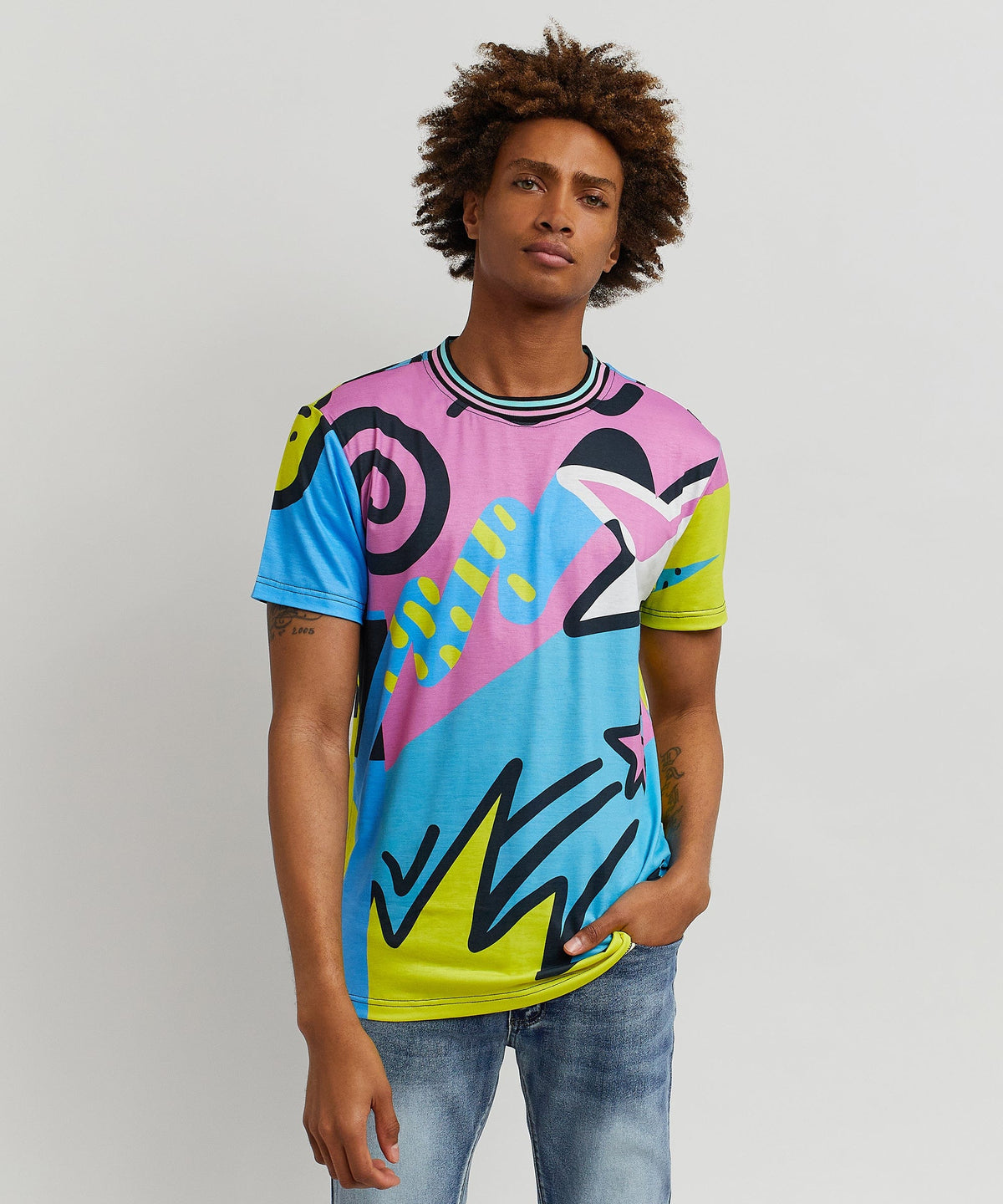 Relax Allover Print Graphic Tee | Reason Clothing Sale