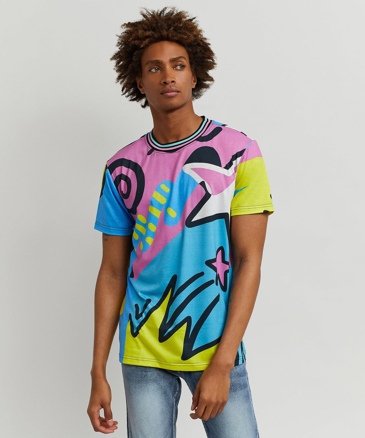 Relax Allover Print Graphic Tee | Reason Clothing Sale