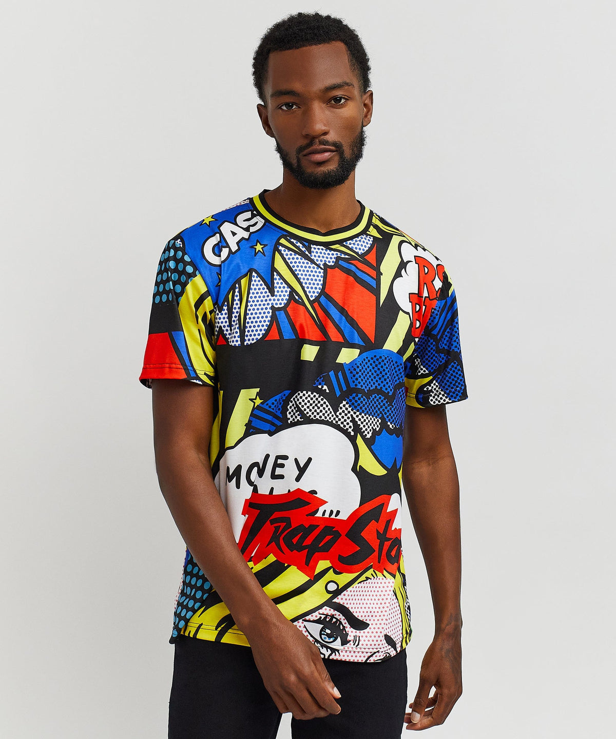 Trap Stars Comic Allover Print Graphic Tee | Reason Clothing Special Offer