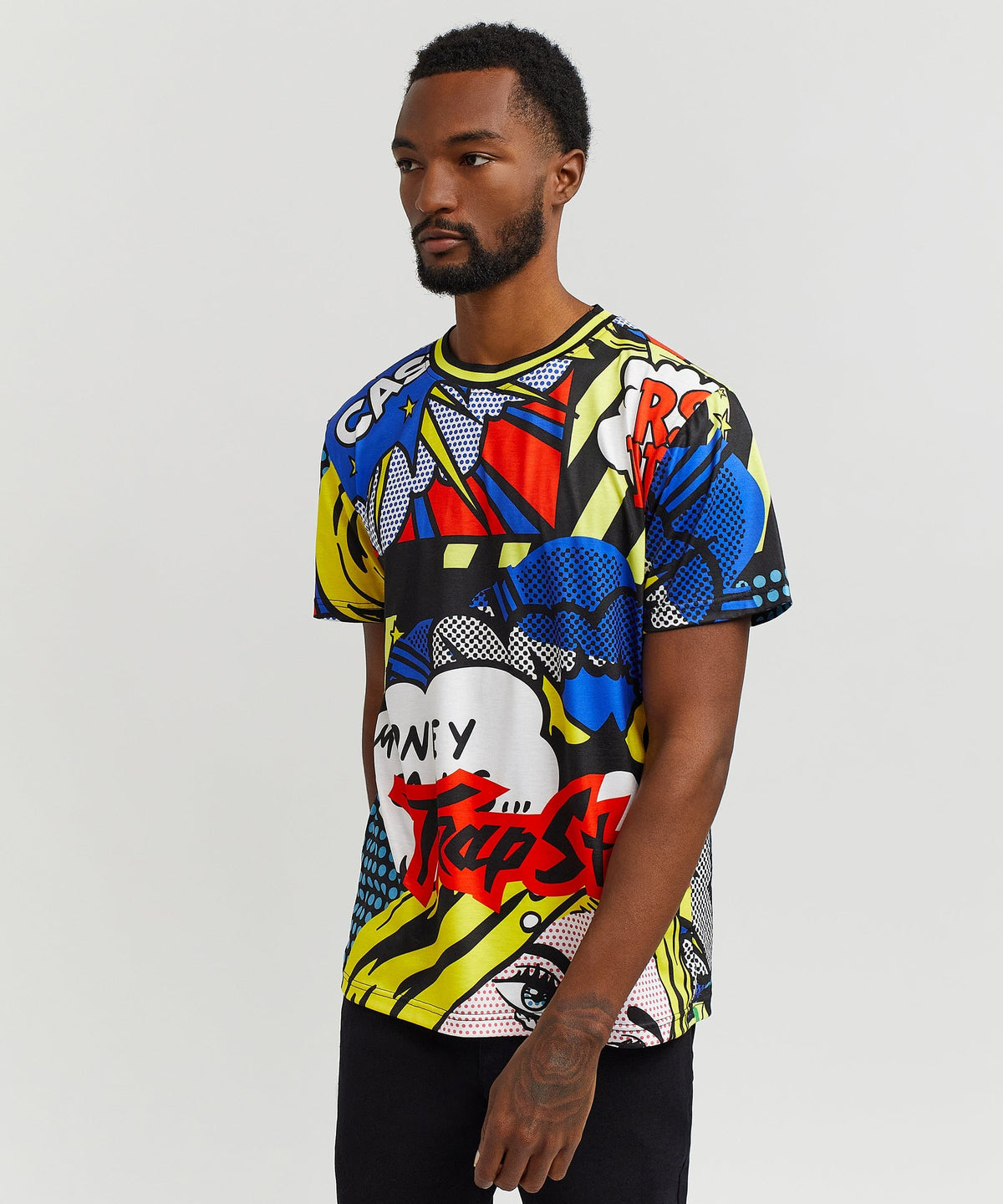 Trap Stars Comic Allover Print Graphic Tee | Reason Clothing Special Offer