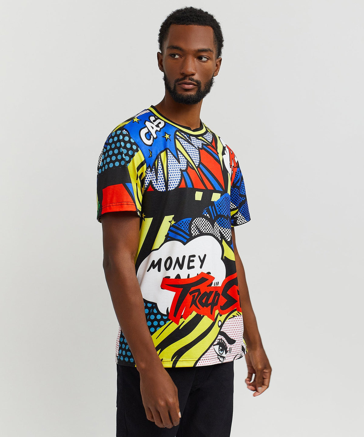 Trap Stars Comic Allover Print Graphic Tee | Reason Clothing Special Offer