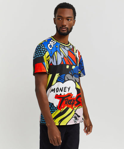Trap Stars Comic Allover Print Graphic Tee | Reason Clothing Special Offer