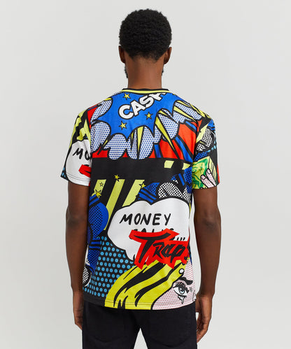 Trap Stars Comic Allover Print Graphic Tee | Reason Clothing Special Offer