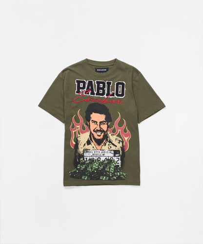 Pablo Mugshot Graphic Short Sleeve Tee - Olive Green | Reason Clothing Sale
