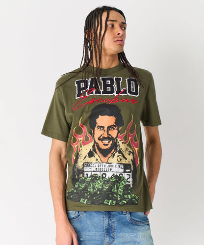 Pablo Mugshot Graphic Short Sleeve Tee - Olive Green | Reason Clothing Sale