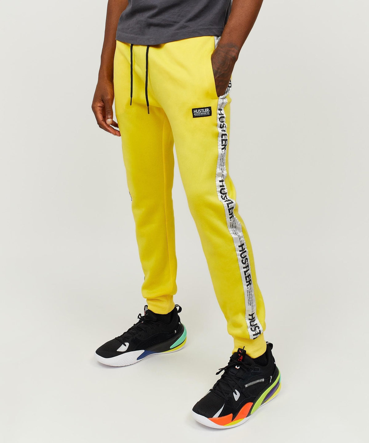 Hustler Logo Tape Joggers Regular Is Live | Reason Clothing Customer Favorite