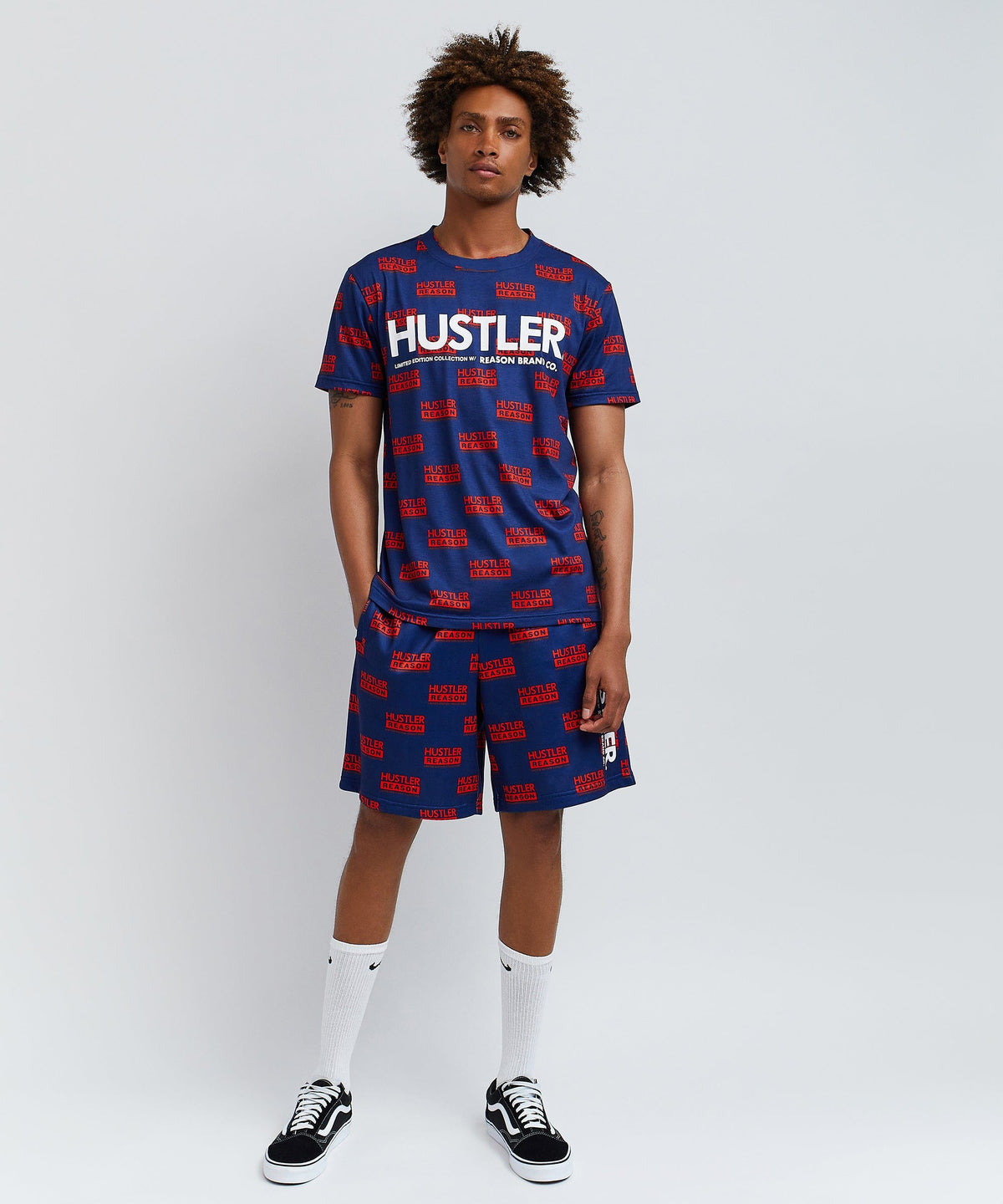 Hustler Logo Tee And Shorts Set | Reason Clothing New