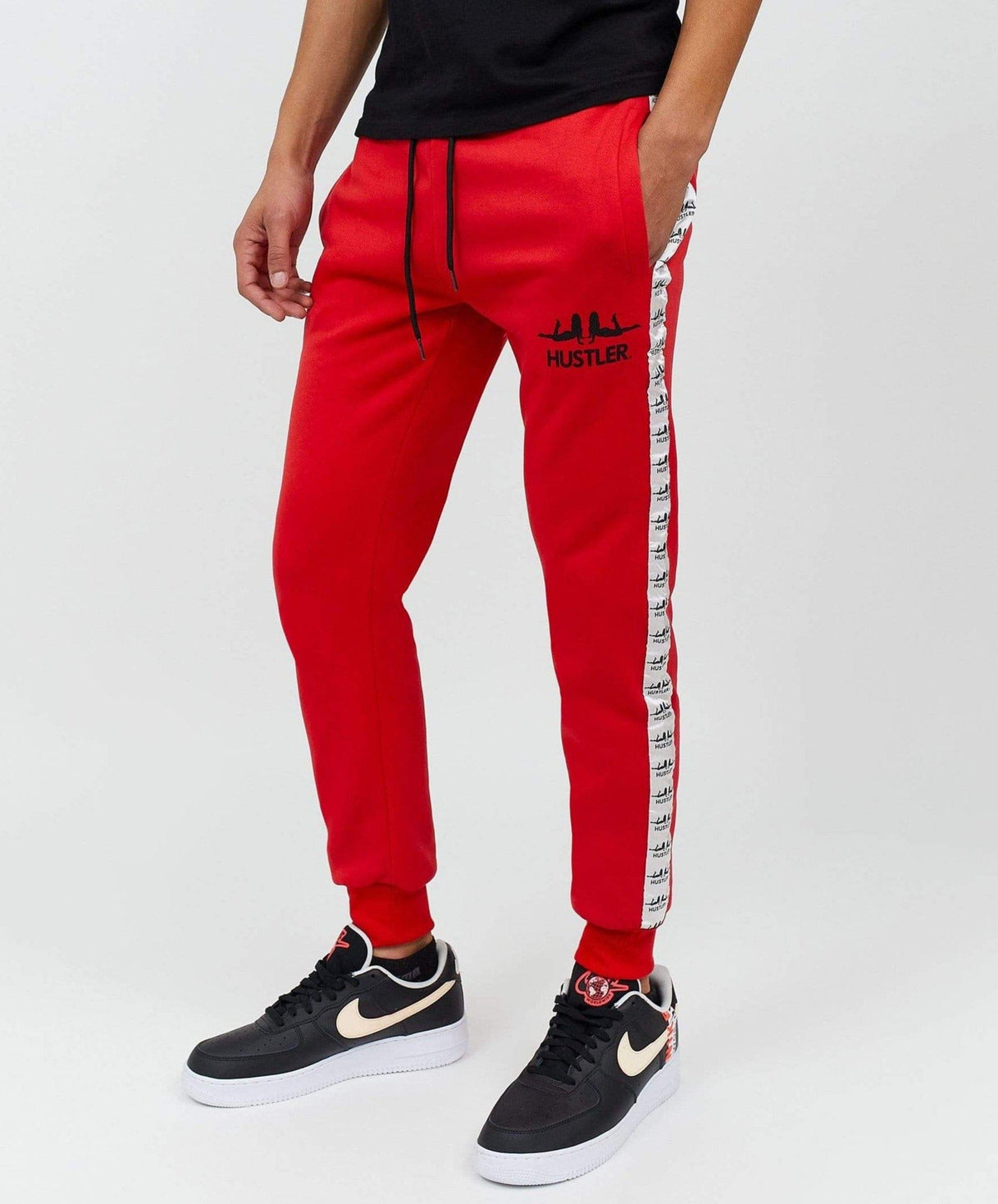 Hustler Side Stripe Logo Jogger - Red | Reason Clothing Premium